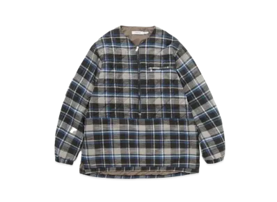 nonnative Hiker Pullover Puff Jacket Cotton Slub Flannel Check "Blue"