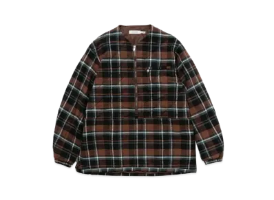 nonnative Hiker Pullover Puff Jacket Cotton Slub Flannel Check "Brown"