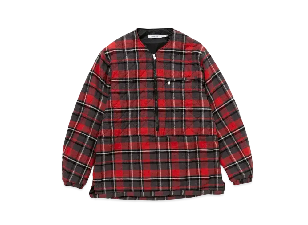 nonnative Hiker Pullover Puff Jacket Cotton Slub Flannel Check "Red"