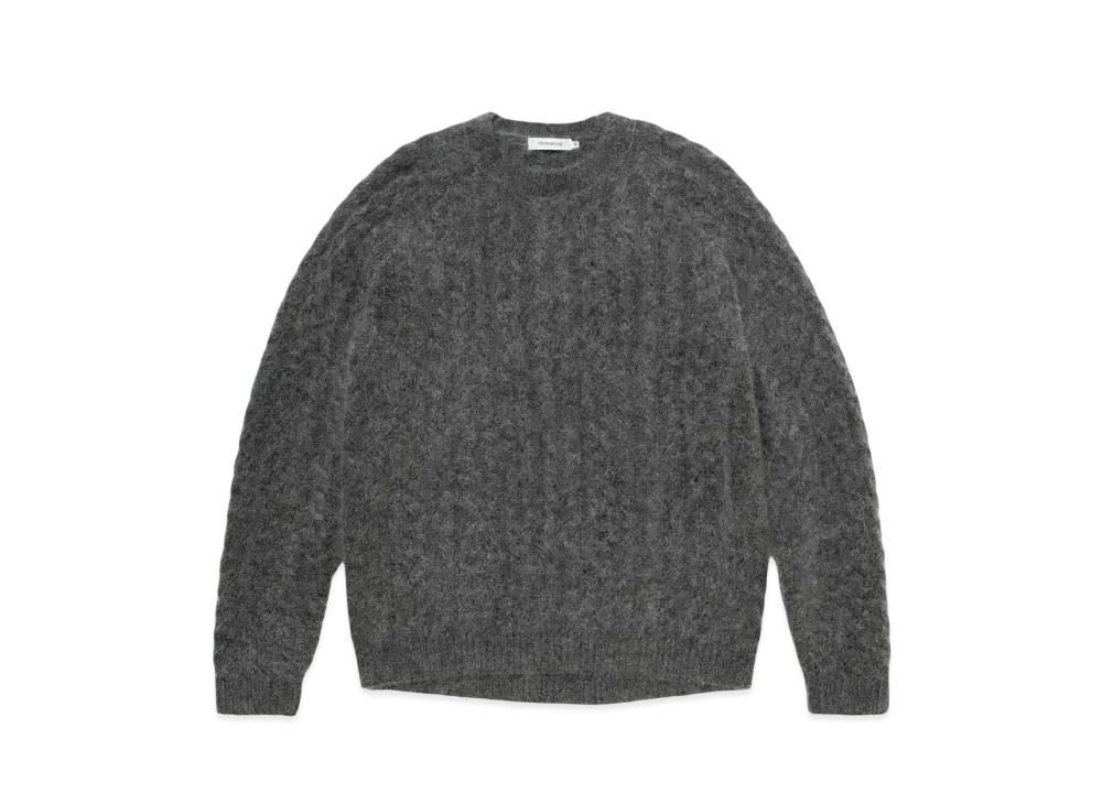 nonnative Worker Aran Sweater Kid Mohair "Charcoal"