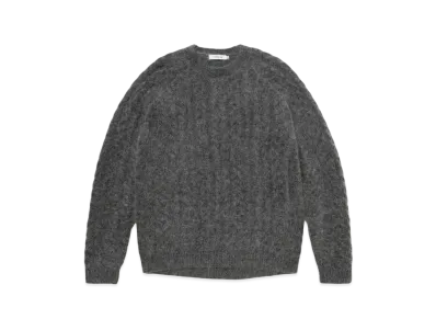 nonnative Worker Aran Sweater Kid Mohair "Charcoal"