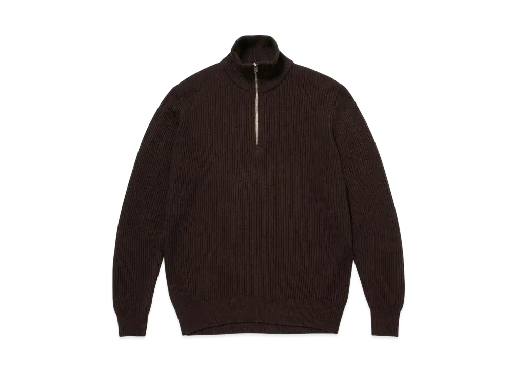 nonnative Dweller Half Zip Sweater Merino "Brown"