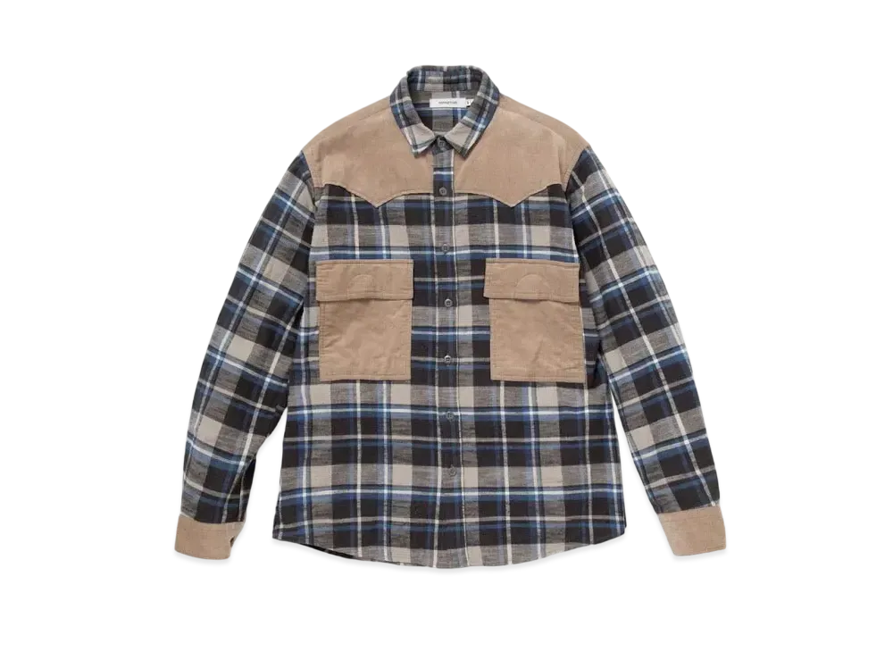 nonnative Explorer Shirt Cotton Slub Flannel Check "Blue"