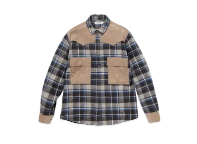 nonnative Explorer Shirt Cotton Slub Flannel Check "Blue"