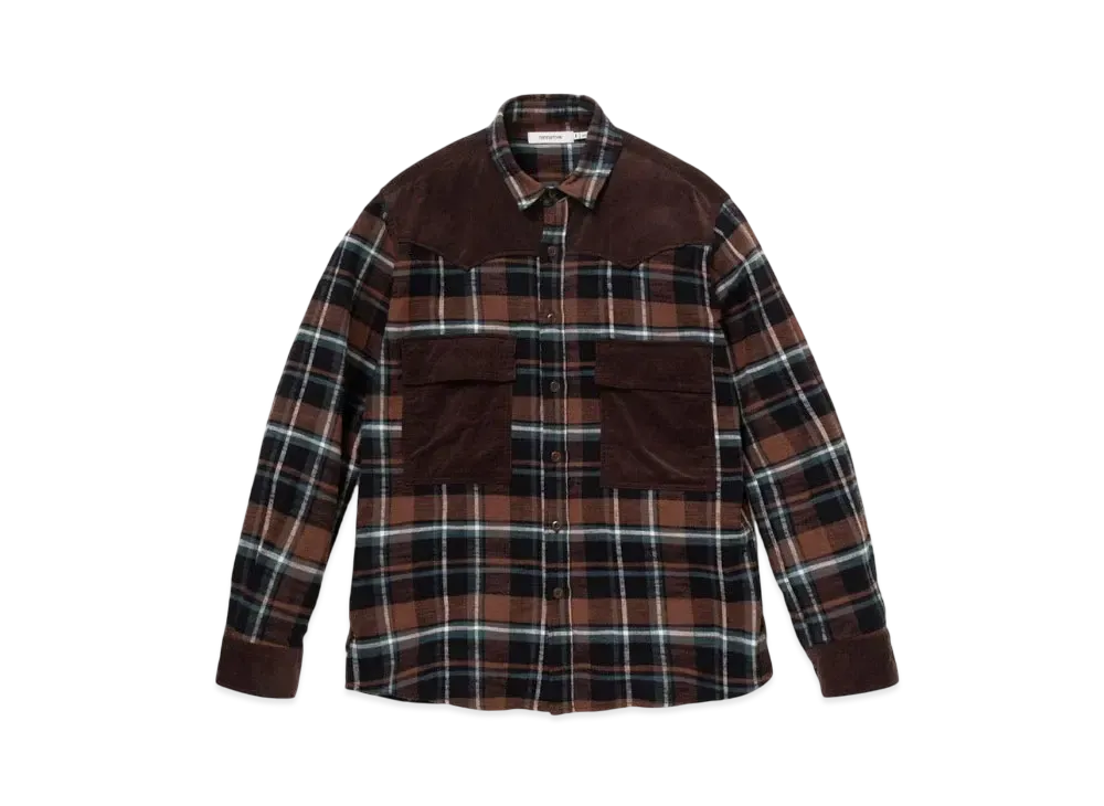 nonnative Explorer Shirt Cotton Slub Flannel Check "Brown"