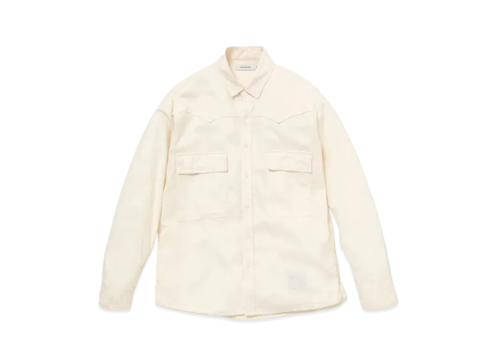 nonnative Explorer Shirt Cotton Silk Nep Twill "Off White"