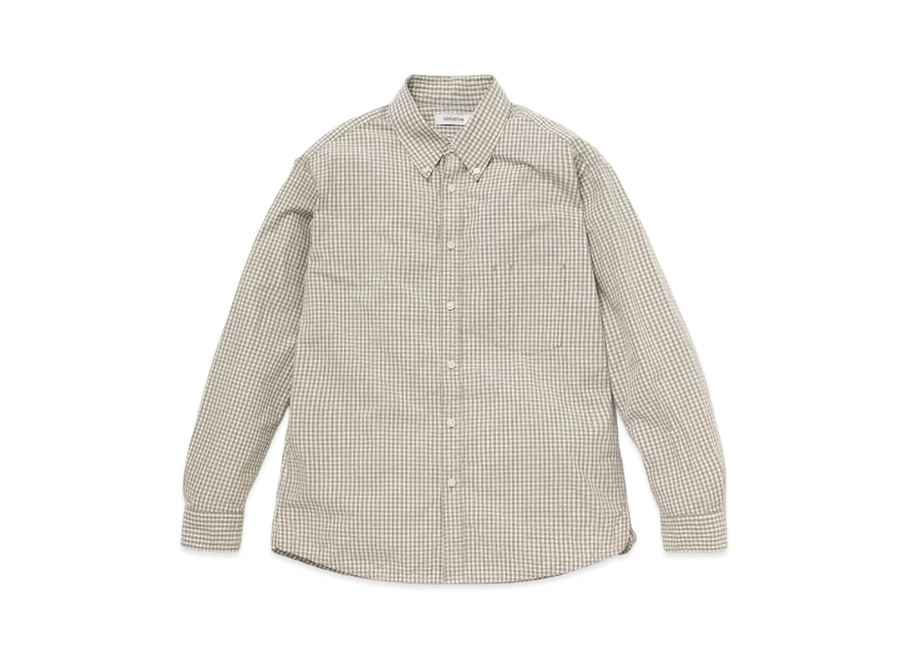 nonnative Dweller B.D. Shirt Cotton Typewriter Gingham Check "Khaki"