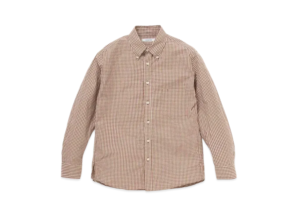 nonnative Dweller B.D. Shirt Cotton Typewriter Gingham Check "Brown"
