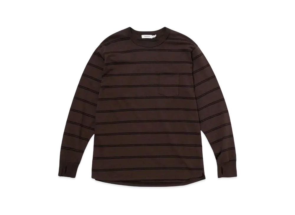 nonnative Dweller L/S Tee Cotton Jersey Border "Brown"