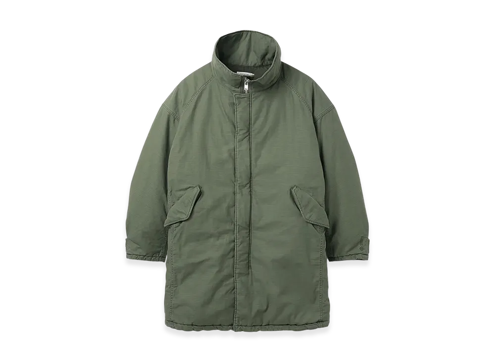 nonnative Trouper Puff Coat Cotton Backsatin Pigment Dye With Windstopper "Olive"