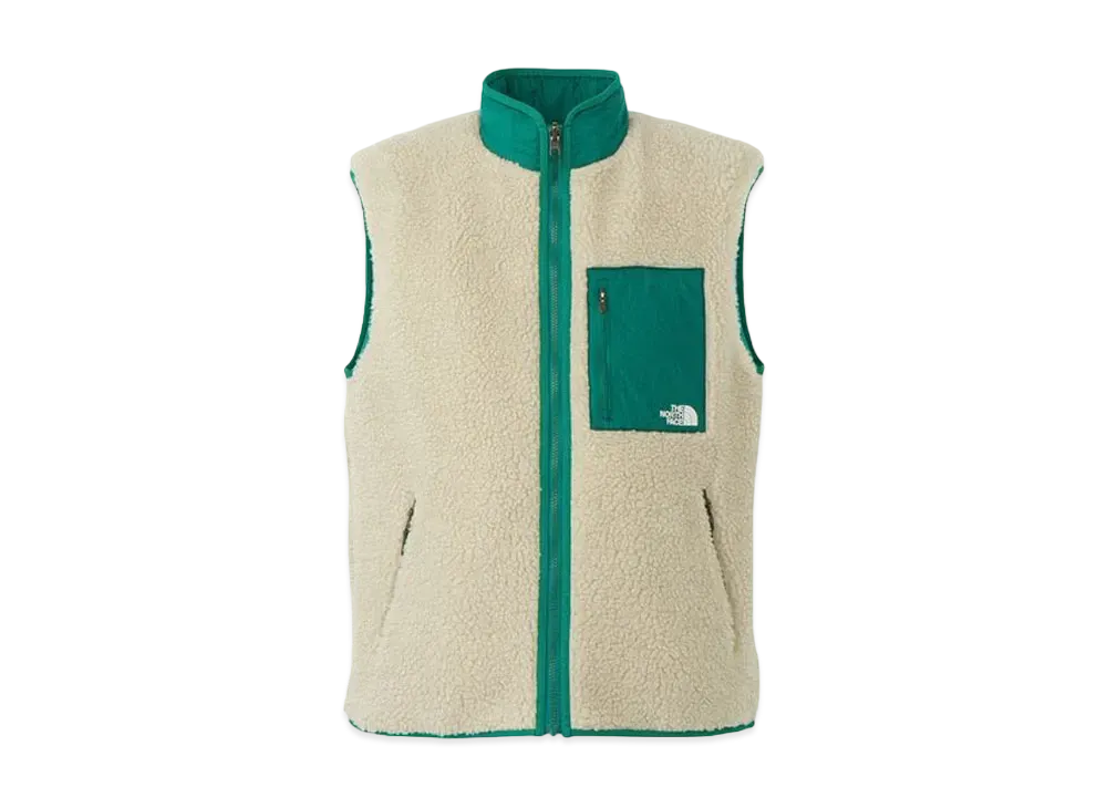 The North Face Reversible Extreme Pile Vest "OatmealxTNF Green"