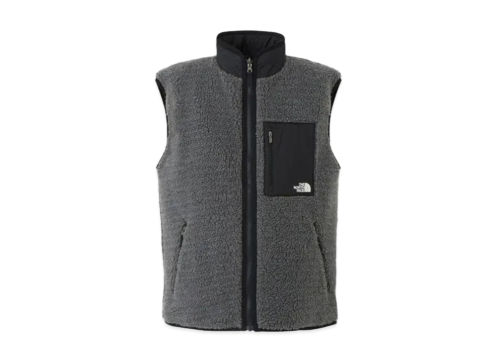 The North Face Reversible Extreme Pile Vest "Mixed Charcoal GrayxBlack"