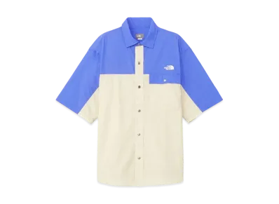 The North Face Short Sleeve Nuptse Shirt "GravelxSolar Blue"