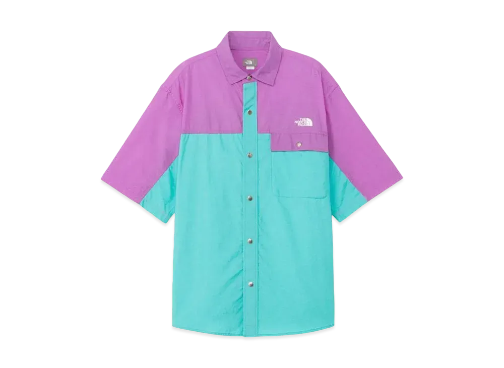 The North Face Short Sleeve Nuptse Shirt "AuberginexGeyser Aqua"