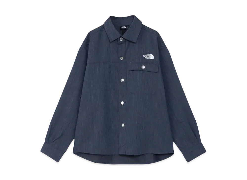 The North Face Kids Long Sleeve Denim Nuptse Shirt "Indigo"