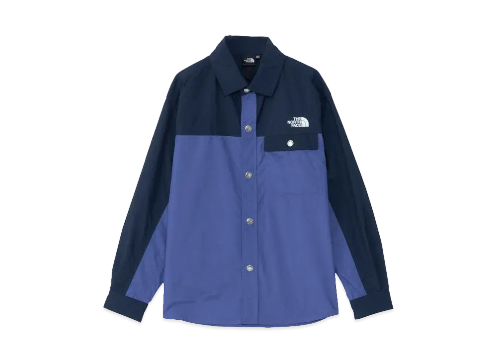 The North Face L/S Nuptse Shirt Kids "Cave Blue"