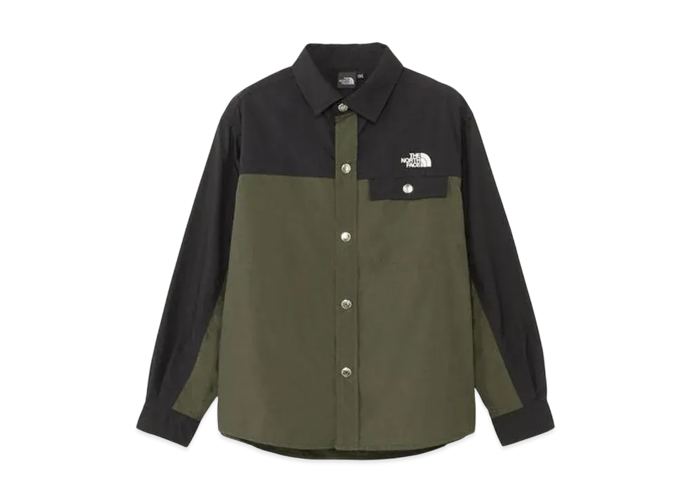 The North Face Kids Long Sleeve Nuptse Shirt "New Taupe"