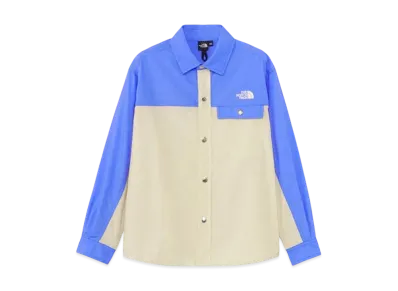 The North Face Kids Long Sleeve Nuptse Shirt "Solar Blue x Gravel"