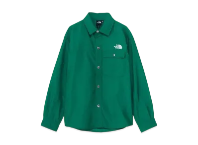 The North Face Kids Long Sleeve Nuptse Shirt "TNF Green"