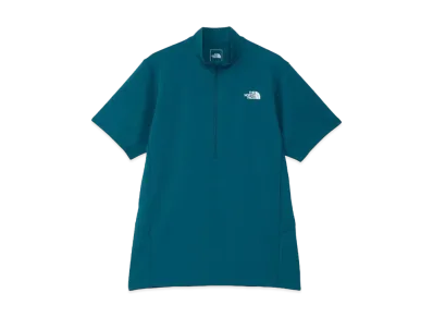 The North Face Short Sleeve Flash Dry Mid Zip Up "Blue Moss"