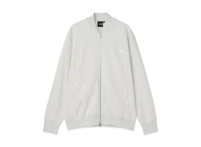 The North Face Heather Bomber Sweat Jacket "White Mix Gray"