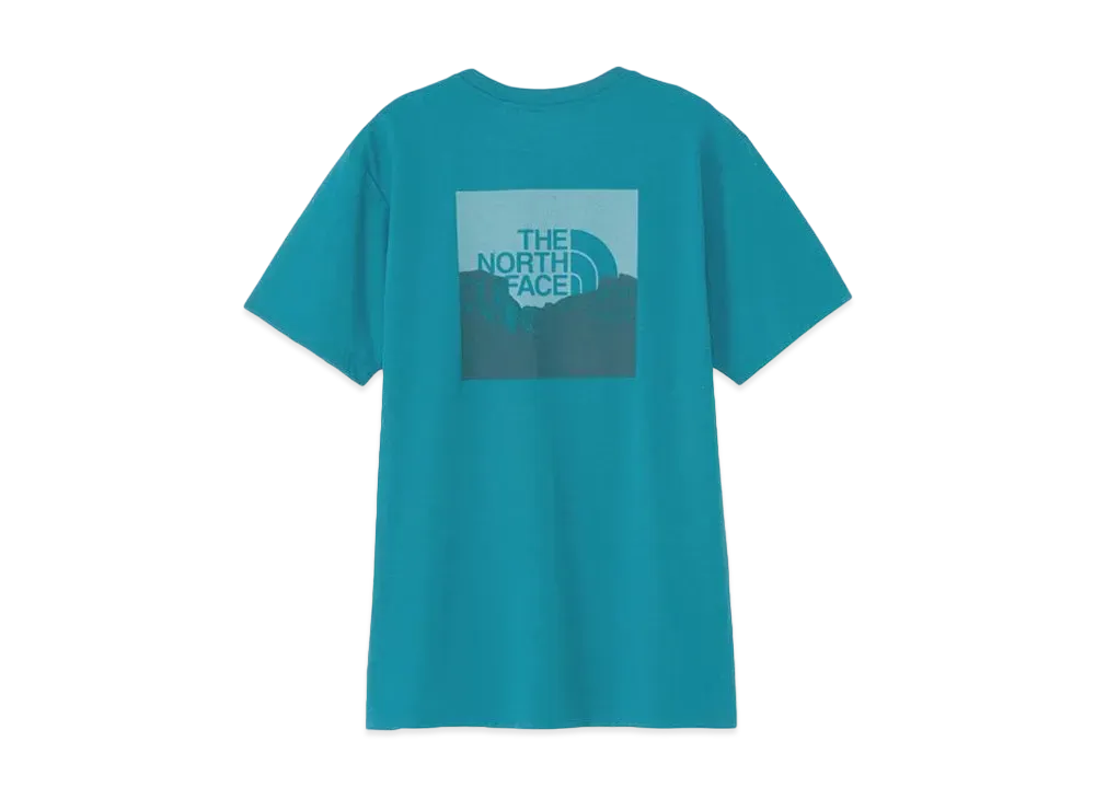 The North Face Short Sleeve Square Mountain Logo Tee "Blue Moss"