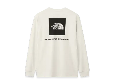 The North Face L/S Back Square Logo Tee "White/Gray"