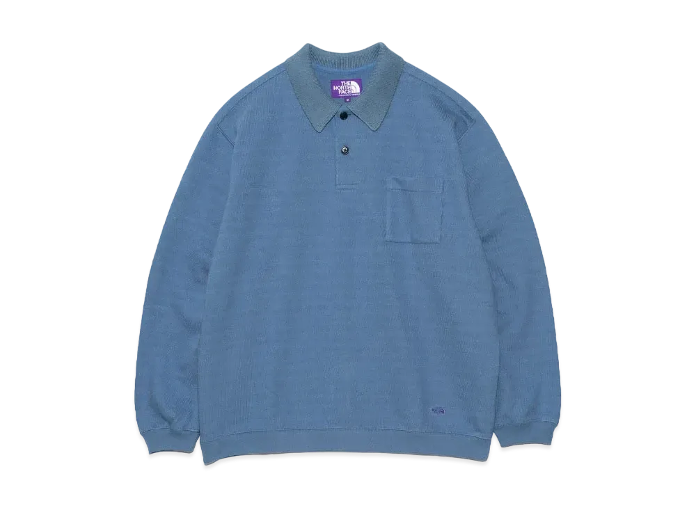 The North Face PURPLE LABEL Field Long Sleeve Pocket Polo "Smoke Blue"