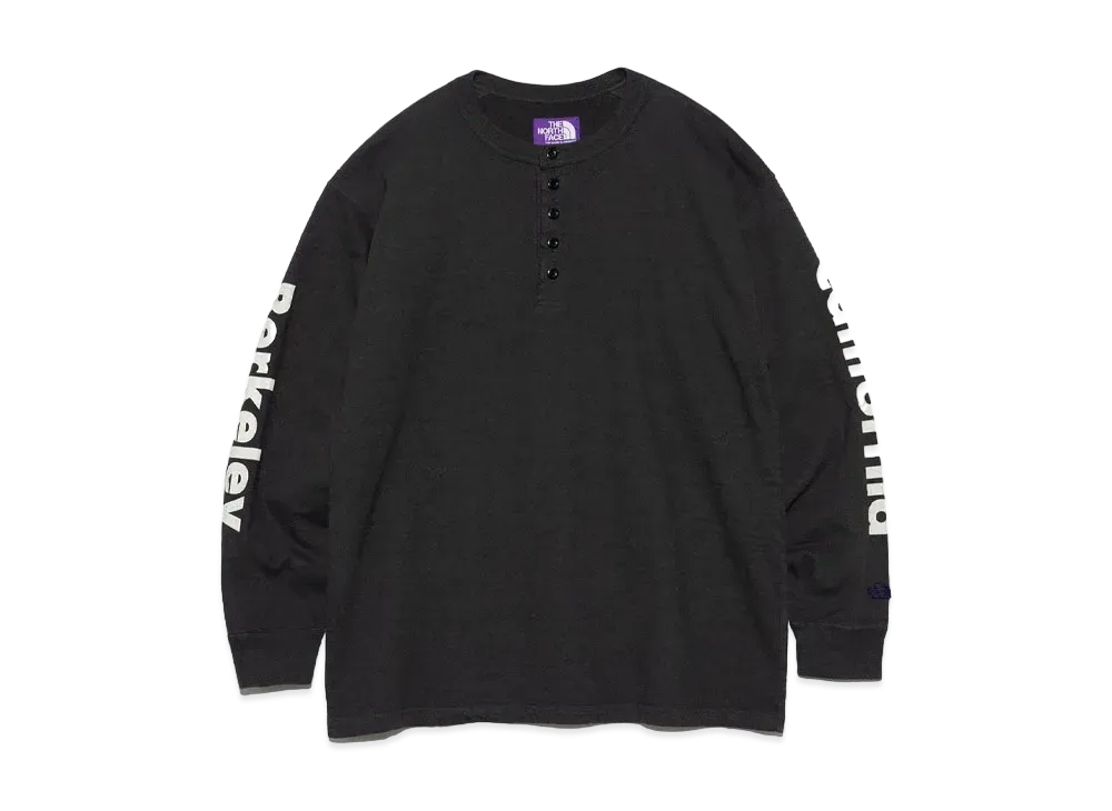 The North Face PURPLE LABEL Field Long Sleeve Henley Neck Graphic Tee "Charcoal"