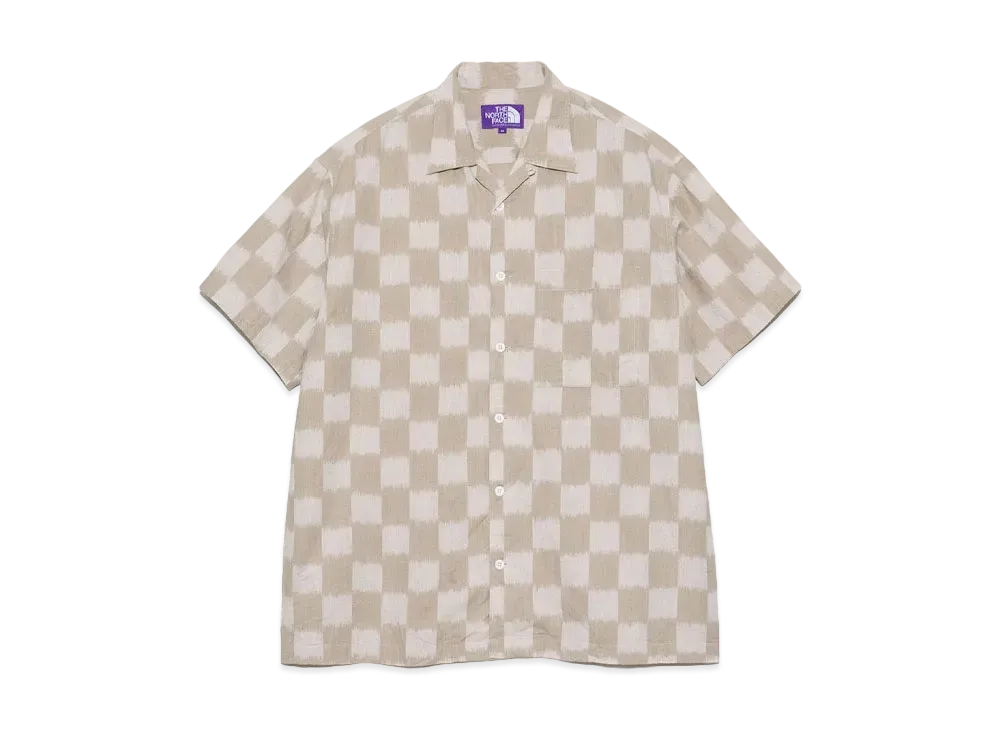 The North Face PURPLE LABEL Open Collar Checkerboard Field S/S Shirt "Beige"