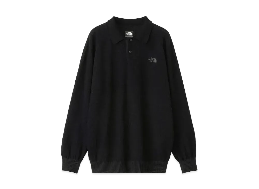 The North Face Long Sleeve Comfortable Wool Polo "Black"