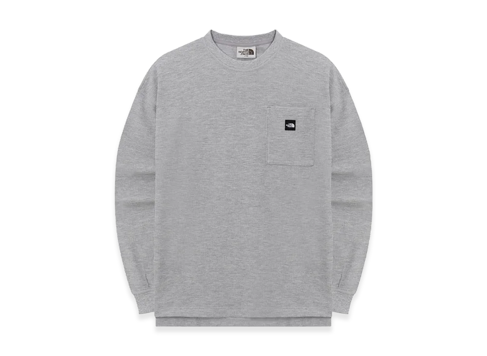 The North Face Waffle L/S Round T-Shirt - 25SS "Melange Grey"