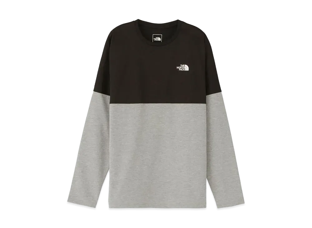 The North Face Long Sleeve Bicolor Nuptse City "Black x Mixed Gray"