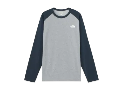 The North Face Longsleaf Baseball Nuptse Tee "Mixed Gray x Urban Navy"