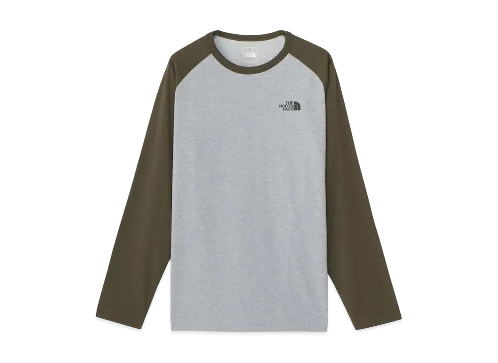 The North Face Longsleaf Baseball Nuptse Tee "Mixed Gray x New Taupe Green"