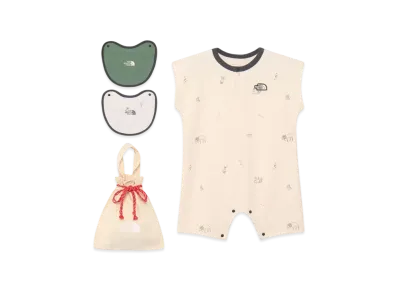 The North Face Baby Latch Pile Romper & 2P Bib "Doodles"