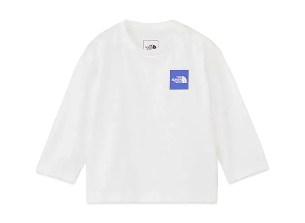 The North Face Baby Long Sleeve Small Square Logo Tee "White3"