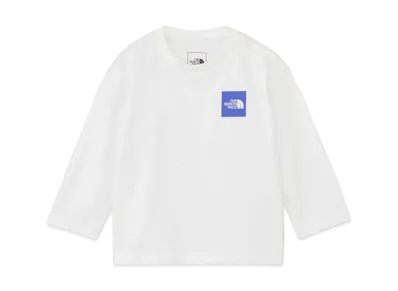 The North Face Baby Long Sleeve Small Square Logo Tee "White3"