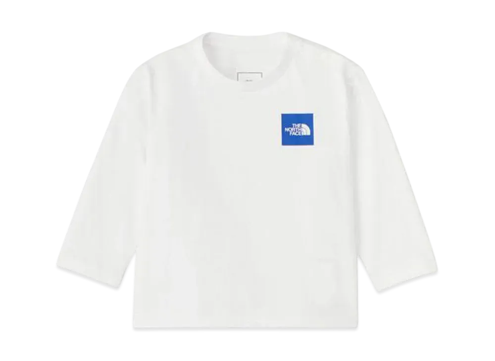 The North Face Baby Long Sleeve Small Square Logo Tee "White 4"