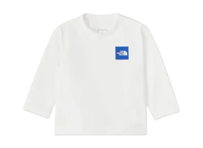 The North Face Baby Long Sleeve Small Square Logo Tee "White 4"