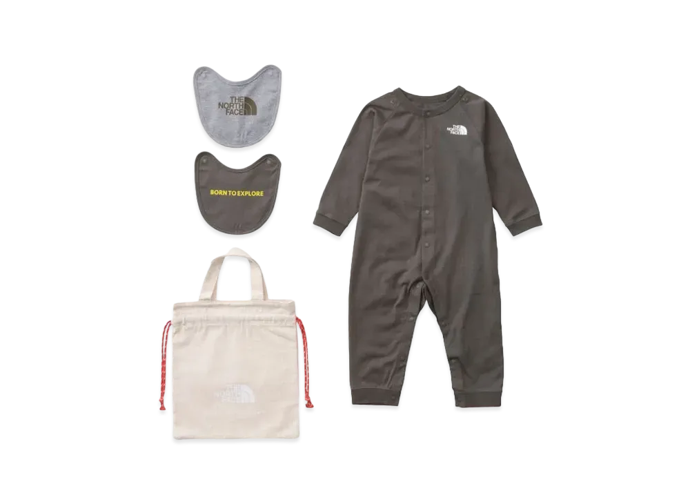 The North Face Baby L/S Rompers & 2P Bib "New Taupe"