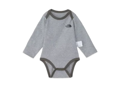 The North Face Baby L/S Cotton Rompers "Mixed Gray"