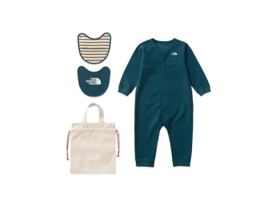 The North Face Baby Long Sleeve Romper & 2P Bib "Navy"