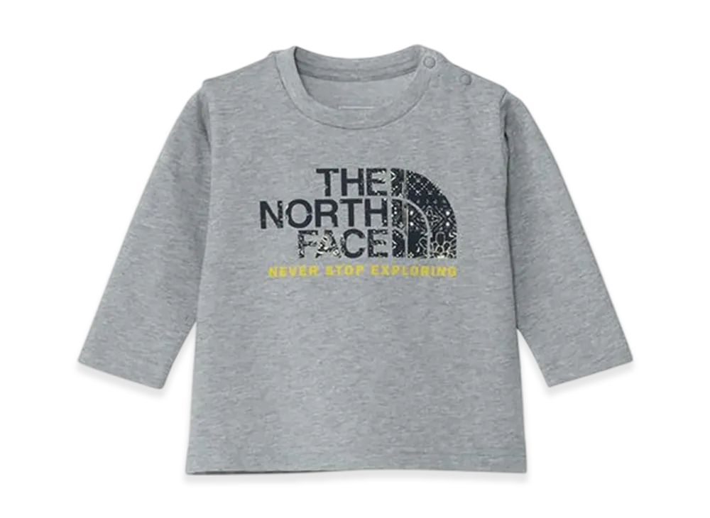 The North Face L/S Bandana Graphic Logo Tee Baby "Mixed Grey"