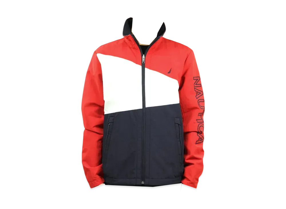 NAUTICA Zip Up Nylon Reversible Jacket "Red/Navy"