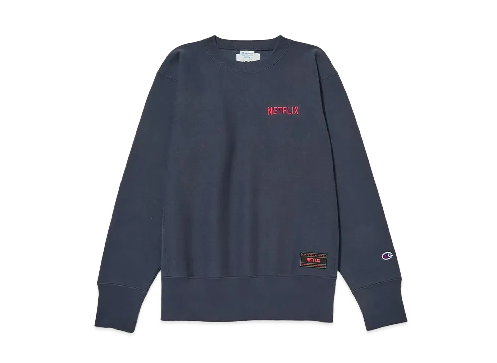 Netflix x V.A. x Champion Crewneck Sweat 014 "Navy"