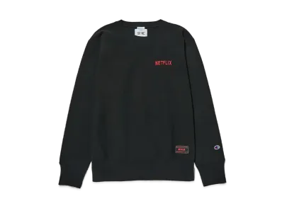 Netflix x V.A. x Champion Crewneck Sweat 014 "Black"