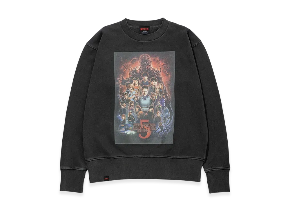Netflix Stranger Things x V.A. Pigment S5 Crewneck Sweat "Black"