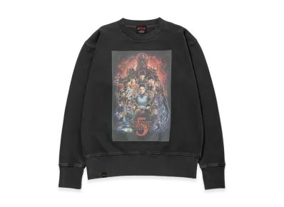 Netflix Stranger Things x V.A. Pigment S5 Crewneck Sweat "Black"