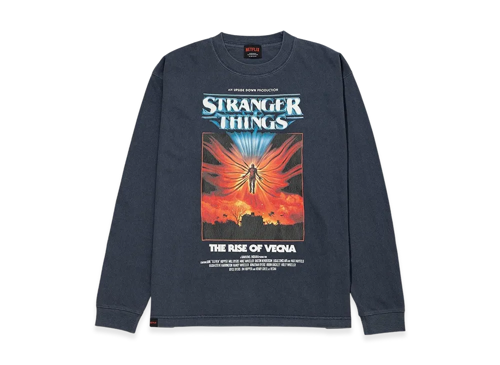 Netflix Stranger Things x V.A. Pigment Long Sleeve Tee VECNA "Navy"
